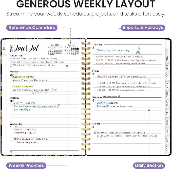 Planner 2026-2027, Academic Year Monthly and Weekly Calendar Planner, Jul 2026 - Image 3