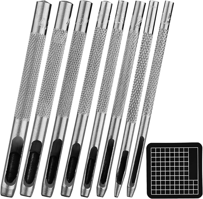8 Pcs Leather Hole Punch Cutter 1mm-4.5mm Hollow Punch Set by Jmuiiu