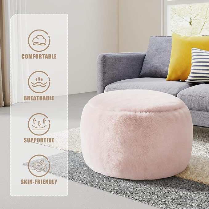 Gericco Round Stuffed Pouf Ottoman - Image 7