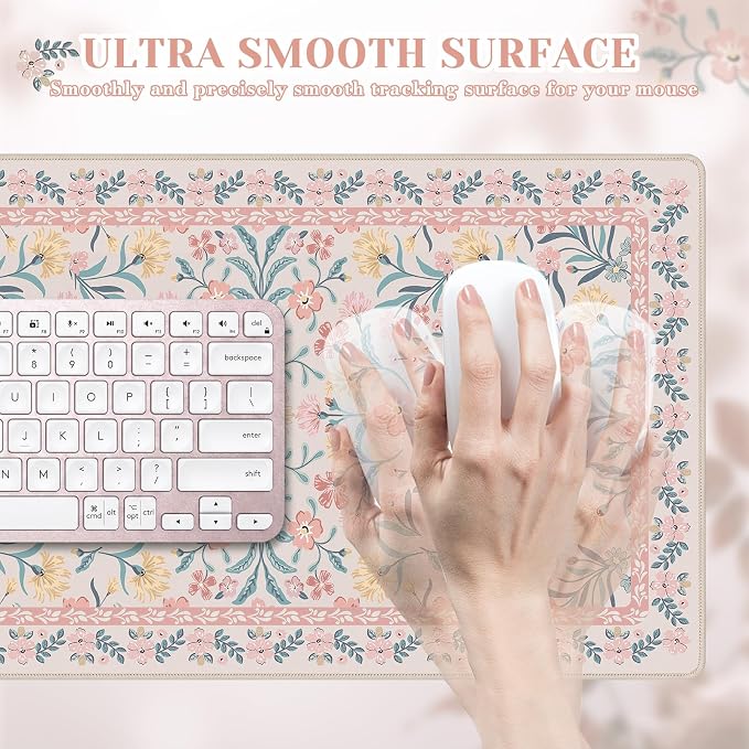 iCasso Pink Aesthetic Flower Mouse pad - Image 3