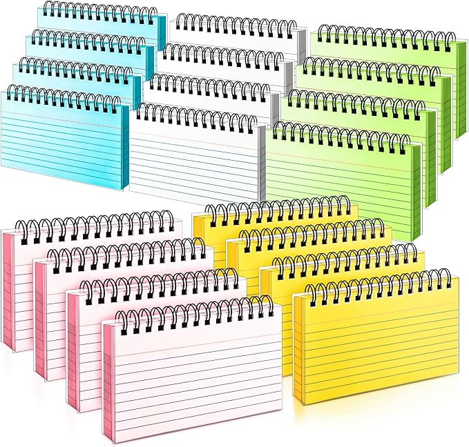 Colorful 1000 PCS Spiral Index Cards 3x5 Inch Flash Cards by MotBach
