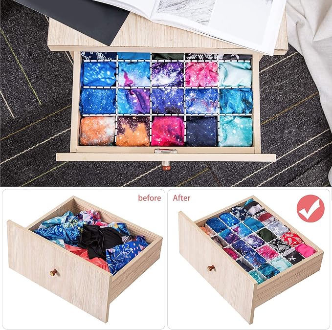 8Pcs Drawer Dividers, Adjustable Drawer Organizer - Image 4