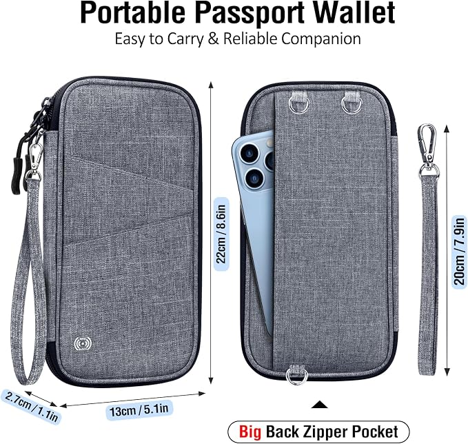 BKNOOU Passport Holder Family Rfid Blocking Travel Document Organizer, Travel - Image 5