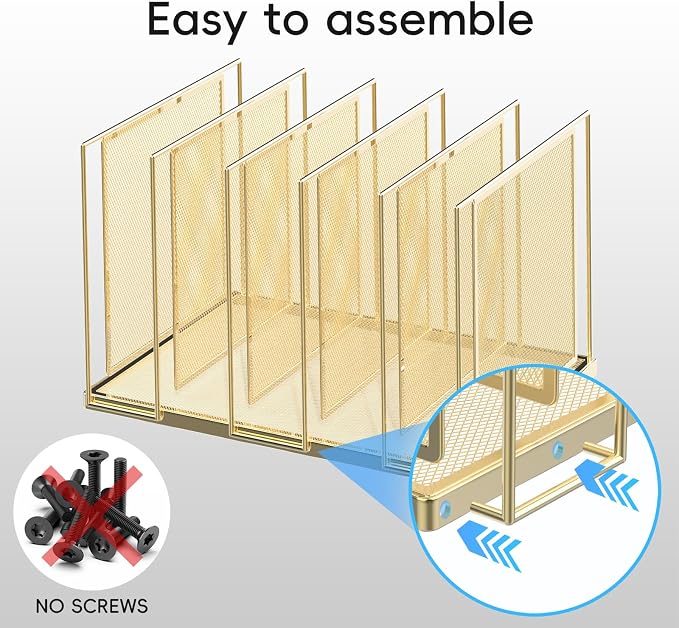 File Organizer for Desk, 5-Section Vertical File Sorter, Paper Holder Organizer - Image 4