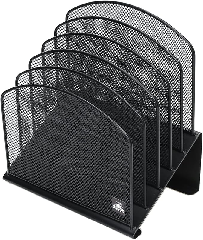 Delifox Inclined Desk File Organizer, Vertical File Folder Holder Stand Metal - Image 9