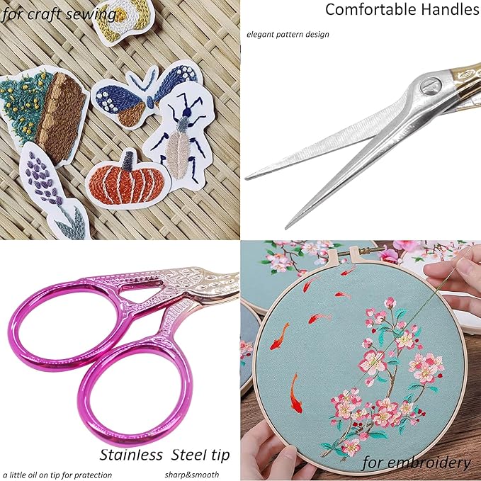 BIHRTC 3.6 Inch Embroidery Scissors Stainless Steel Sharp Tip Scissors - Image 7