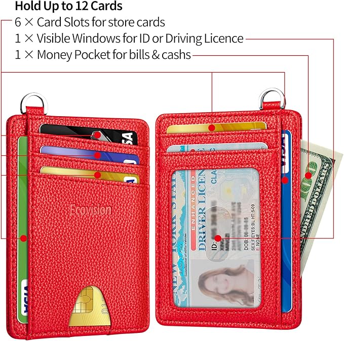 Slim Minimalist Front Pocket Wallet, RFID Blocking Credit Card Holder Wallet - Image 5
