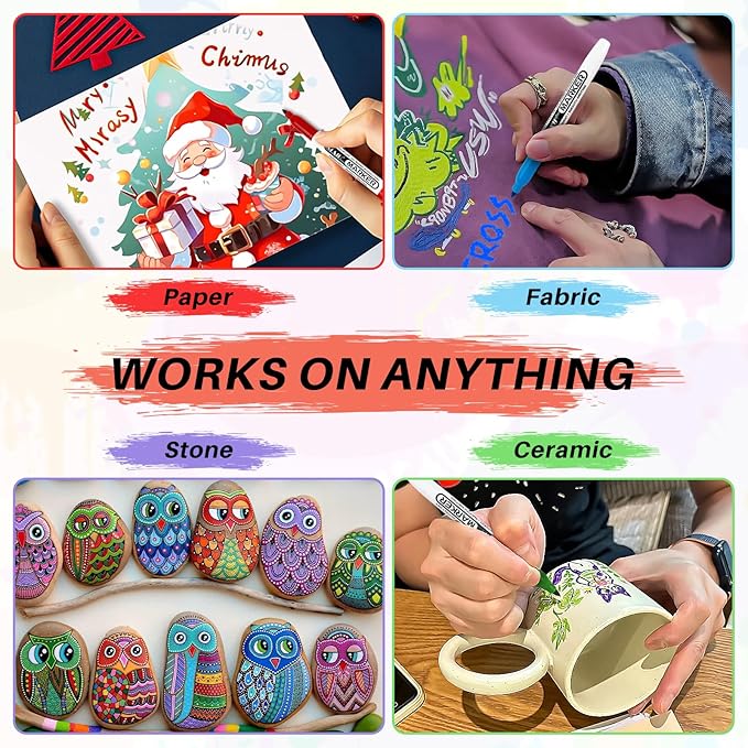 SFAIH 36 Colors Permanent Markers - Assorted Vibrant Colors, Quick Drying, Fade Resistant, Alcohol-Based Fine Point Permanent Markers for Paper, Plastic, Wood, Coloring, Drawing Doodling, Waterproof-DeskLoop Office