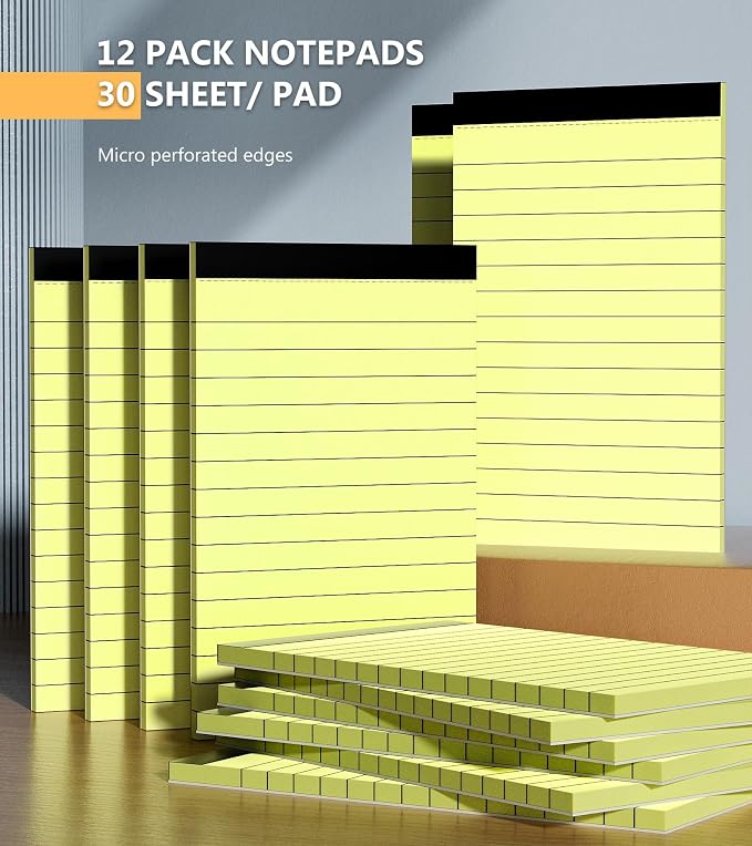 12 Pack Notepads 3x5, Perforated Yellow Memo Pads, 30 Sheets | Thick Paper - Image 5