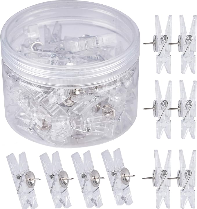 60 Pcs Push Pin Clips Decorative Push Pins by DAGUANZHI