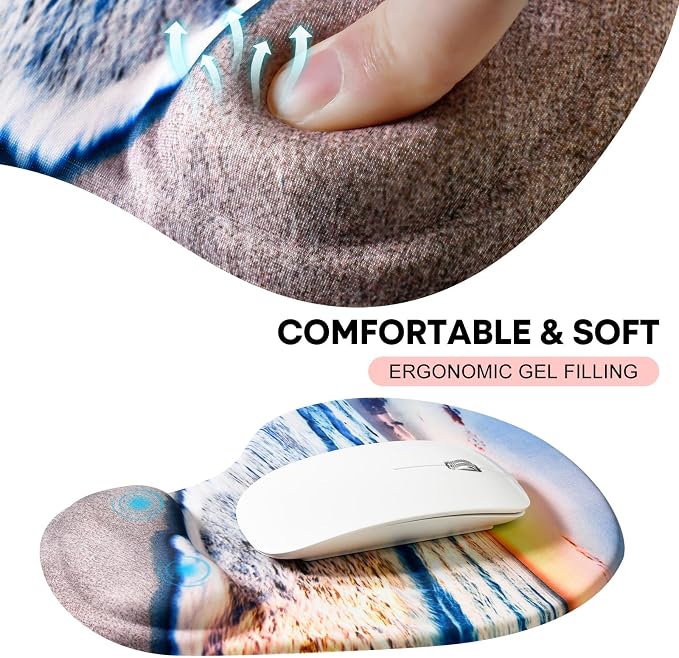 JIKIOU Mouse Pad, 2 Pack Ergonomic Mouse Pads - Image 4