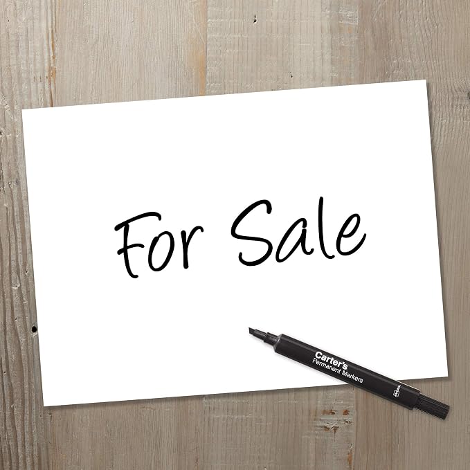 Carter's Permanent Markers, Chisel Tip, Large Desk-Style Size, 12 Black Markers - Image 5