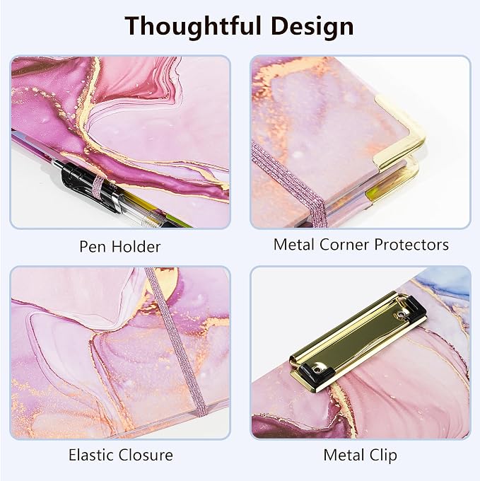 Cute 3 Ring Binder with Clipboard, 1 Inch Round Ring Organizer with 5 Tab - Image 5