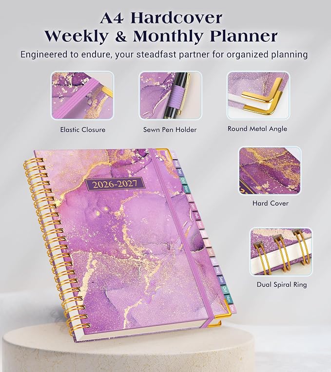 Academic Planner 2026-2027, 18 Months Weekly and Monthly Hardcover Planner - Image 4