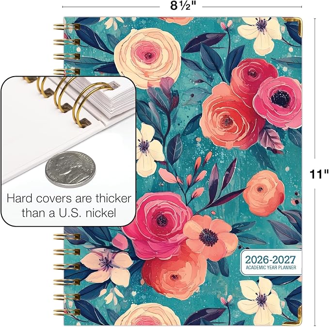 HARDCOVER Academic Year 2026-2027 Planner: 14 Months 8.5"x 11" Daily Weekly - Image 3