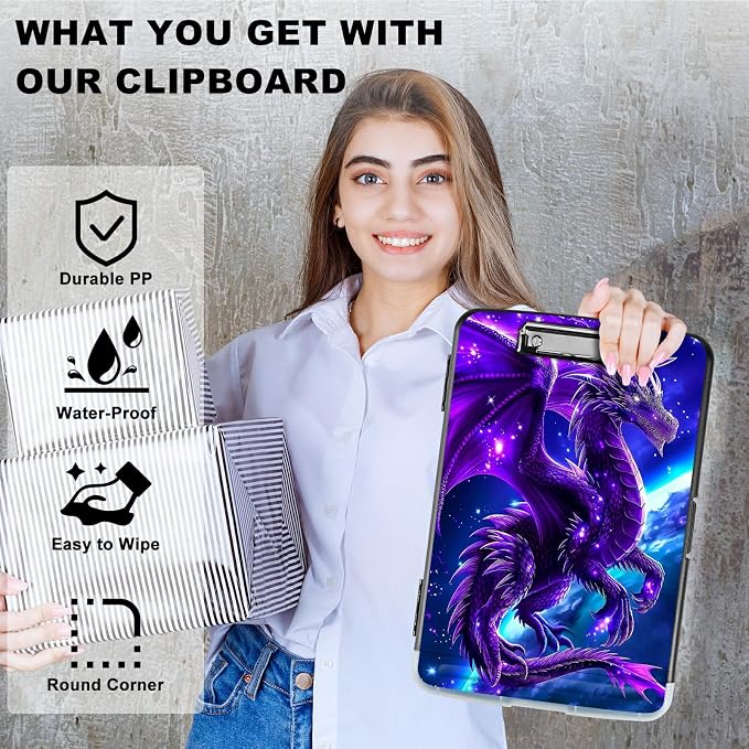 Purple Planet Dragon A4 Clipboard - Image 2