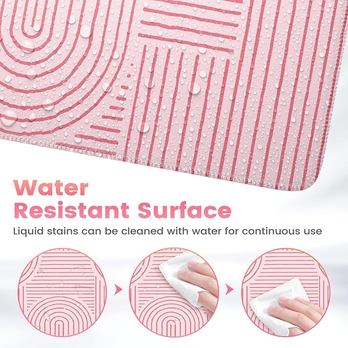 iCasso Pink Desk Matt for Desktop, Cute Desk Pad Mat, Large Mouse Pad, - Image 5