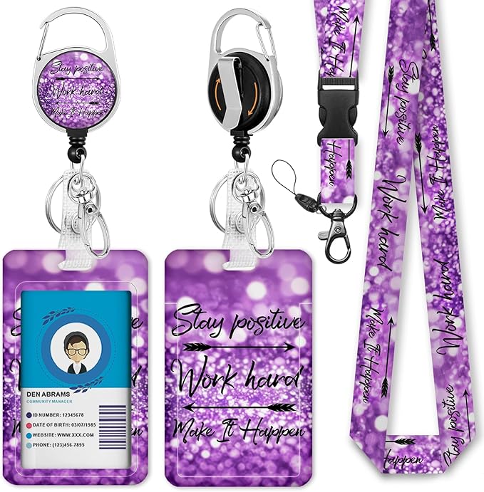 Giancomics Lanyards for Id Badges, Inspirational Quote ID Badge Holder by Giancomics
