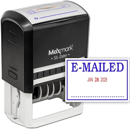 MaxMark Large Self-Inking Rubber Date Office Stamp by Maxmark