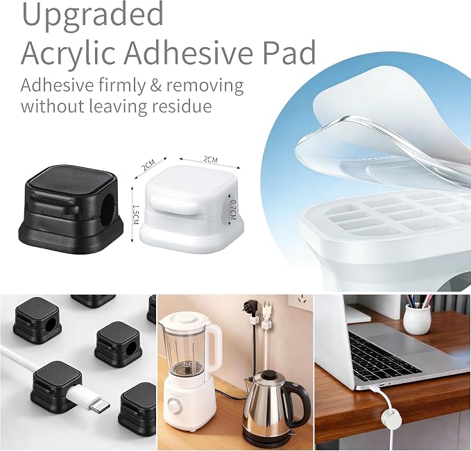 12 Pack Cable Clips Suitable For Office Desks Home Desks, Telephones, Tabletops - Image 4