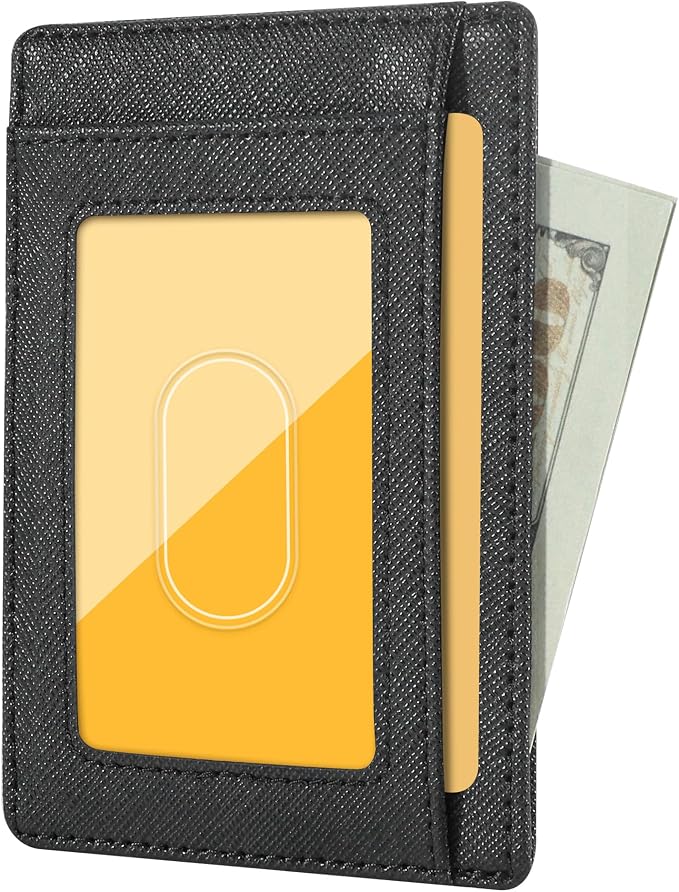 Travelambo Front Pocket Minimalist Leather Slim Wallet RFID Blocking Medium Size - Image 2