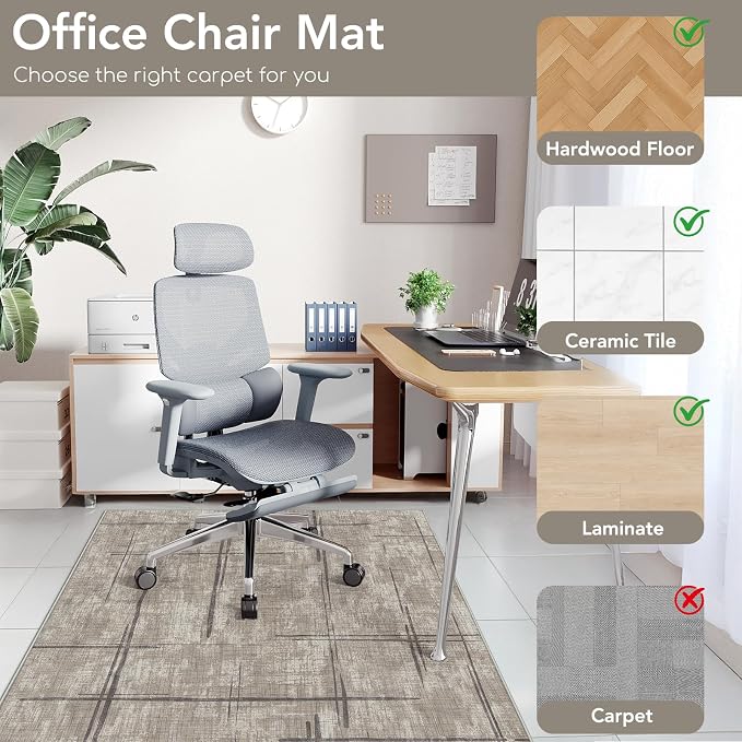 Office Chair Mat for Hardwood Floor&Tile Floor, Under Desk Rug for Rolling - Image 3