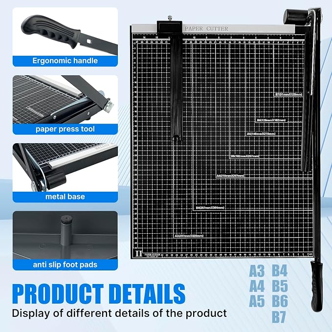 Paper Cutter, Guillotine Paper Trimmer Cutter - Image 3