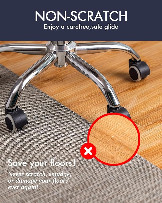 BARoyal Office Chair Mat for Hardwood Floor Under Desk Computer Rolling Chair - Image 2
