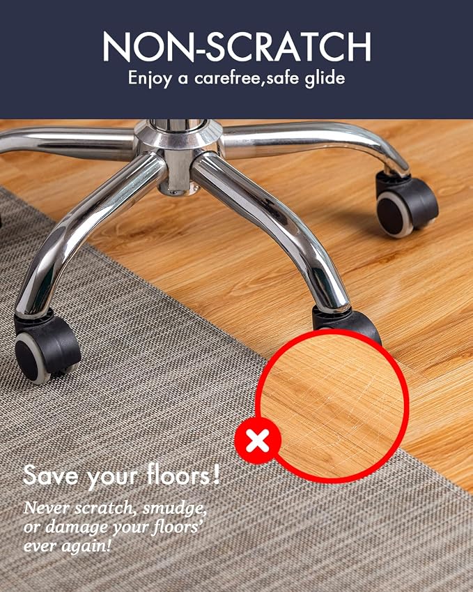 Baroyal Office Chair Mat for Hardwood Floor Under Desk Computer Rolling Chair - Image 2