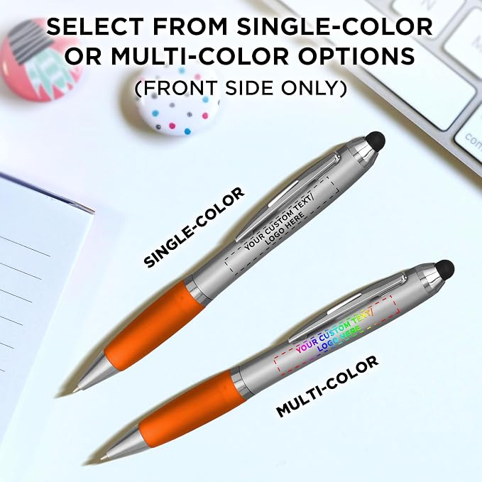 DISCOUNT PROMOS Custom Stylus Ballpoint Pens Set of 50, Personalized Bulk Pack - Image 6