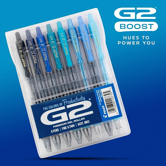 Pilot G2 Premium Gel Roller Pens, G2 Boost Blue Pens Pack, The Colors of - Image 2