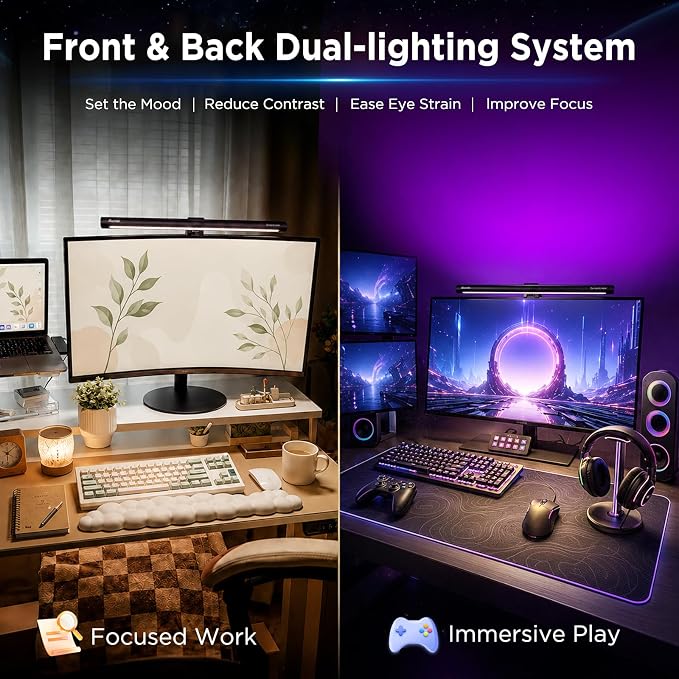 Quntis Monitor Light Bar 15.7", 24 RGB Backlight Modes - Image 2