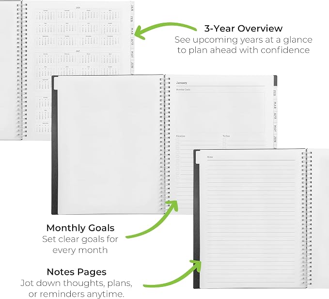 Walldeca 2026 Planner, Weekly & Monthly View Spiral Bound - Image 3