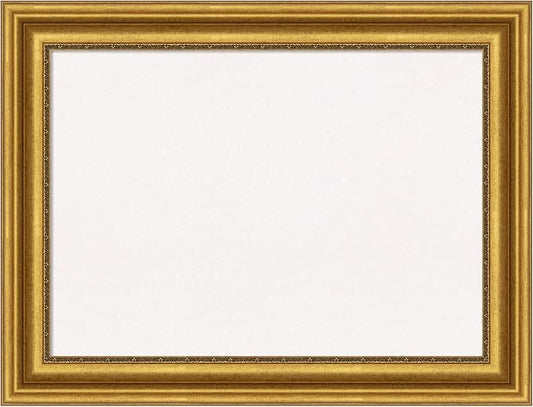 Amanti Art White Cork Board for Wall, 26x34 Vision Board with Gold Frame, Medium Corkboard Office Decor for Home Organization, Traditional Corkboard Pinboard to display items for home organization-DeskLoop Office