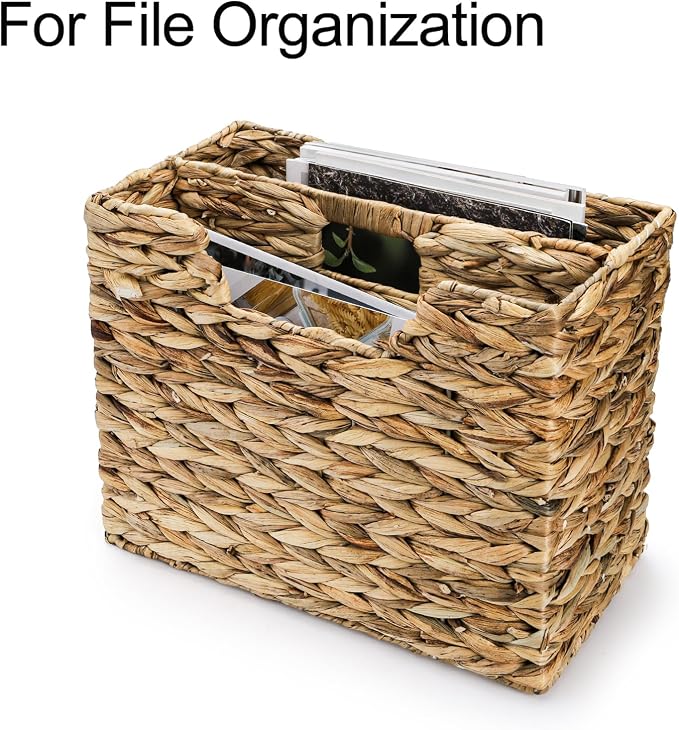 Yesland Hand-Woven Magazine Basket 14.5"x8"x11.75" - Image 5
