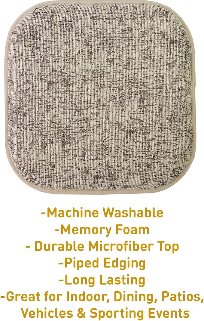 Sweet Home Collection Chair Cushion Memory Foam Pads Honeycomb Pattern Slip Non - Image 3