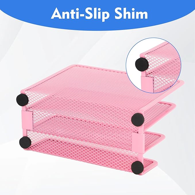 EASEPRES Desk Mail Organizer, Office Small Desktop Metal Mesh Envelope Letter - Image 4