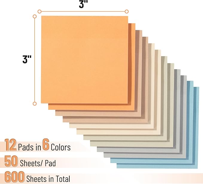 Mr. Pen- Sticky Notes, 12 Pads, 600 Sheets, Colorful | Sticky Notes Bulk - Image 2