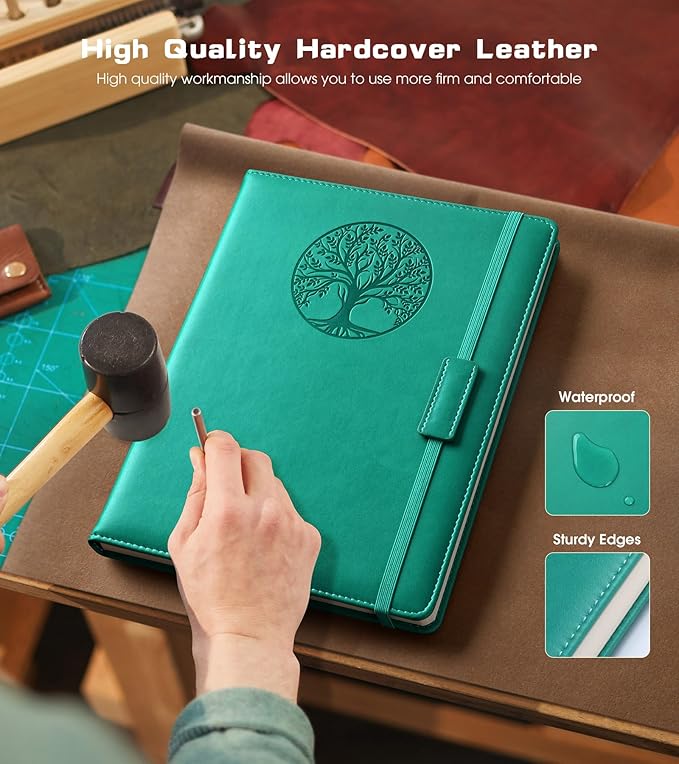 Lined Journal Notebook for Women Men,256 Pages B5 Large Hardcover Leather Journals for Writing,Travel,Business,Work,School,College Ruled Notebooks for Note Taking,Diary Notepad 7.8"×10.2"-DeskLoop Office