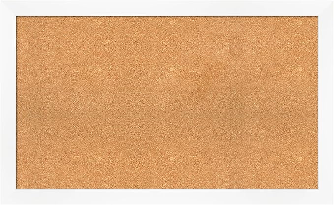 Amanti Art Natural Cork Board for Wall, 25x41 Vision Board with White Frame, Large Corkboard Office Decor for Home Organization, Modern Corkboard Pinboard to Display Items for Home Organization in-DeskLoop Office