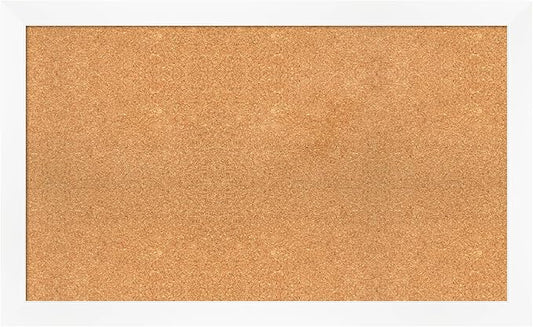Amanti Art Natural Cork Board for Wall, 25x41 Vision Board with White Frame, Large Corkboard Office Decor for Home Organization, Modern Corkboard Pinboard to Display Items for Home Organization in-DeskLoop Office