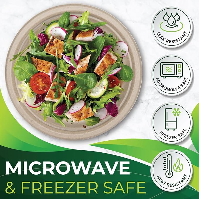 150PCS 100% Compostable Brown Paper Plate, Heavy Duty Disposable Plates - Image 6