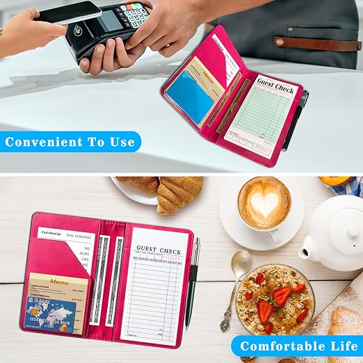 ACdream Server Books for Waitress, Guest Book Note Pad, Cute Pocket Leather - Image 3