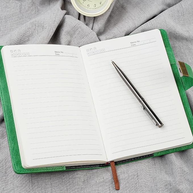 WEMATE Diary with Lock, A5 PU Leather Journal with Lock 240 Pages, Vintage Lock - Image 3