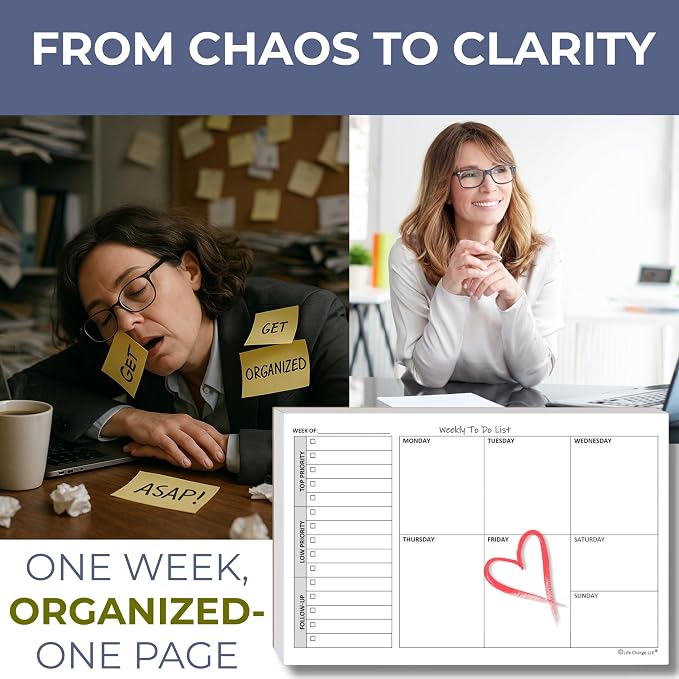 Weekly TO DO List Notepads Task Pad Planner w/Daily Checklist, Priority ToDo & - Image 4