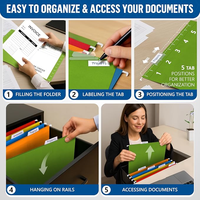 30 Pack Hanging File Folders Letter Size - Image 4