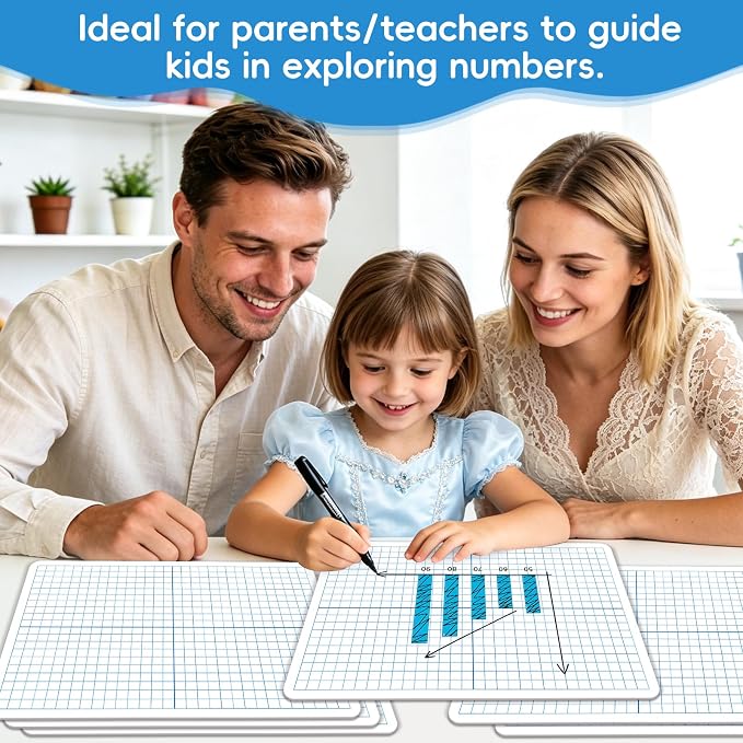 10 Pack Double-Sided Dry Erase Graph Boards, XY Axis Grid & Blank Side - Image 5