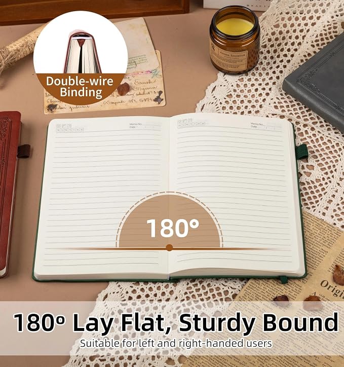 Lined Journal Notebook, A5 Leather Vintage Journals - Image 6