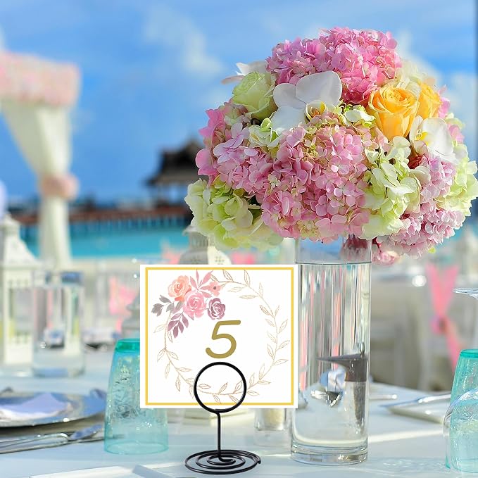 Hoewina 26Pcs Table Number Holders, Place Card Holder, Wire Picture Holder - Image 5