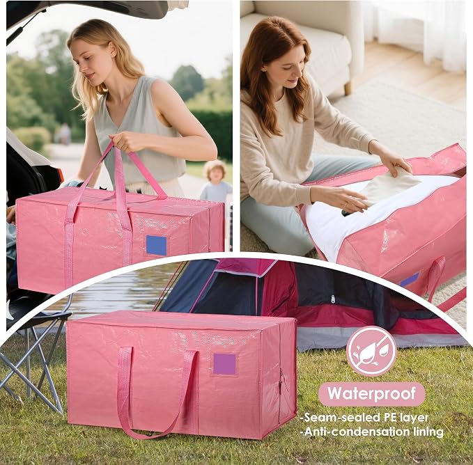 12 Pack Moving Bags with Full-Open Side Zipper, Extra Large 93L Heavy Duty - Image 9